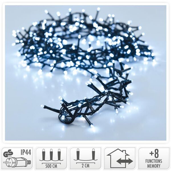 Micro Cluster - 1800 LED's - 36 meter - wit - 8 functies + geheugen