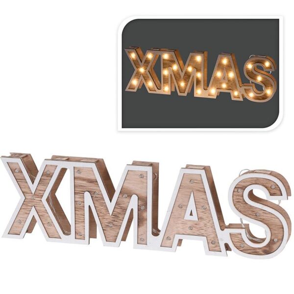 XMAS - houten letters - 38cm - 25 LED