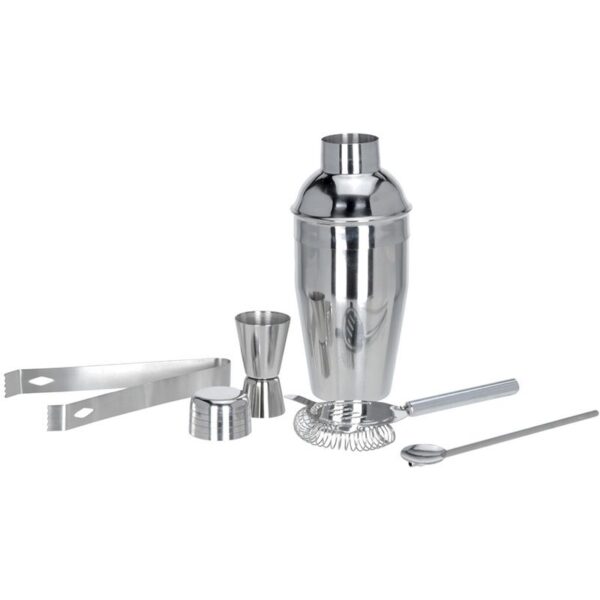 Cocktailset RVS - 5-delig - Cocktailshaker - Lepel - Klopper - Maatbeker - IJstang