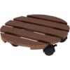 Plantentrolley - hout - bruin - Ø29 cm - tot 100 kg