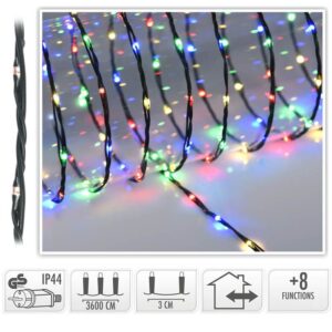 LED Verlichting 1200 LED - 36 meter - multicolor - voor binnen en buiten - 8 Lichtfuncties - Soft Wire