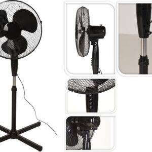 Staande ventilator - 41cm - 45W- 3 Snelheden - Zwart