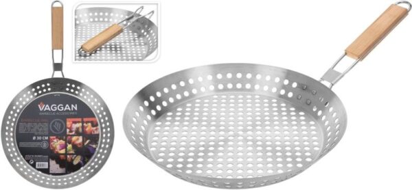 Vaggan Barbecue Grill Pan - met inklapbaar handvat