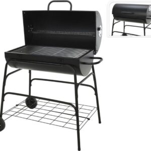 Verrijdbare Houtskoolbarbecue - Cilinder - 77 x H100cm