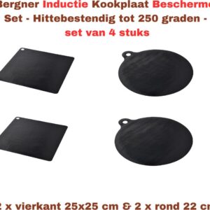 Bergner Inductie Beschermer Set - Hittebestendig tot 250 graden - set van 4 stuks